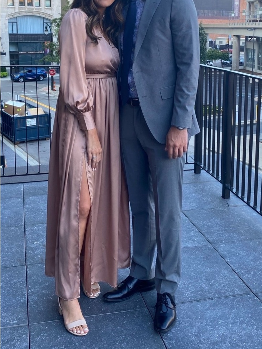 Baltic Born Satin Wrap Maxi Dress in Mauve - Picture 3 of 4